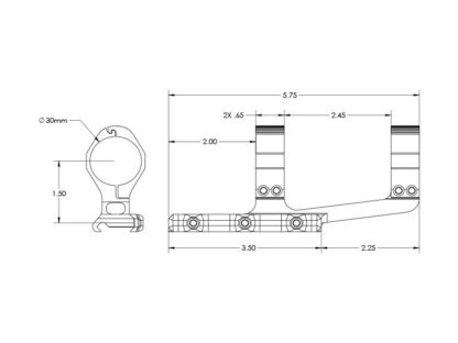 Ultralight 30mm Scope Mount, SPR - Anodized Black - Image 5