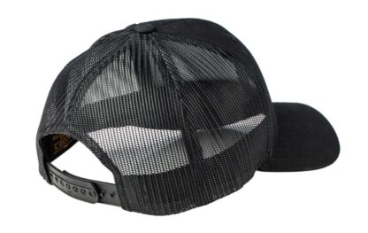 Circle 'A' Leather Retro Trucker Hat - Black - Image 2